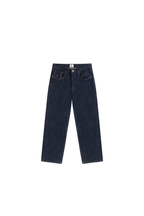 Washed Straight Leg Raw Jeans