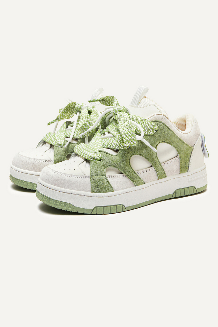 Chunky Green Skateboard Sneakers