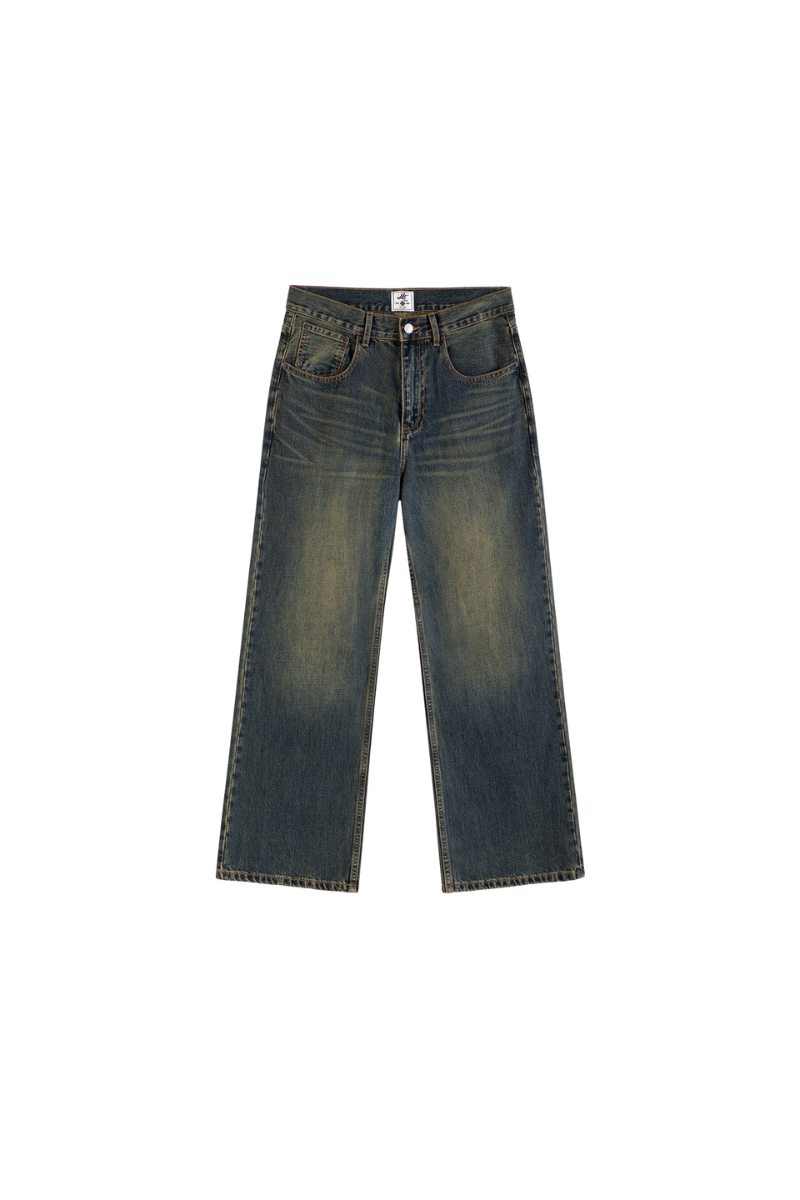 Washed Flare Whisker Jeans
