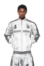 Distressed Striped Track Jacket