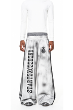 Distressed Striped Double Waist Trackpants