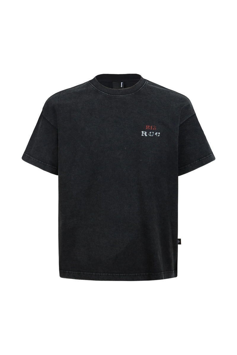 Vintage Washed Boxy Tee — Black front