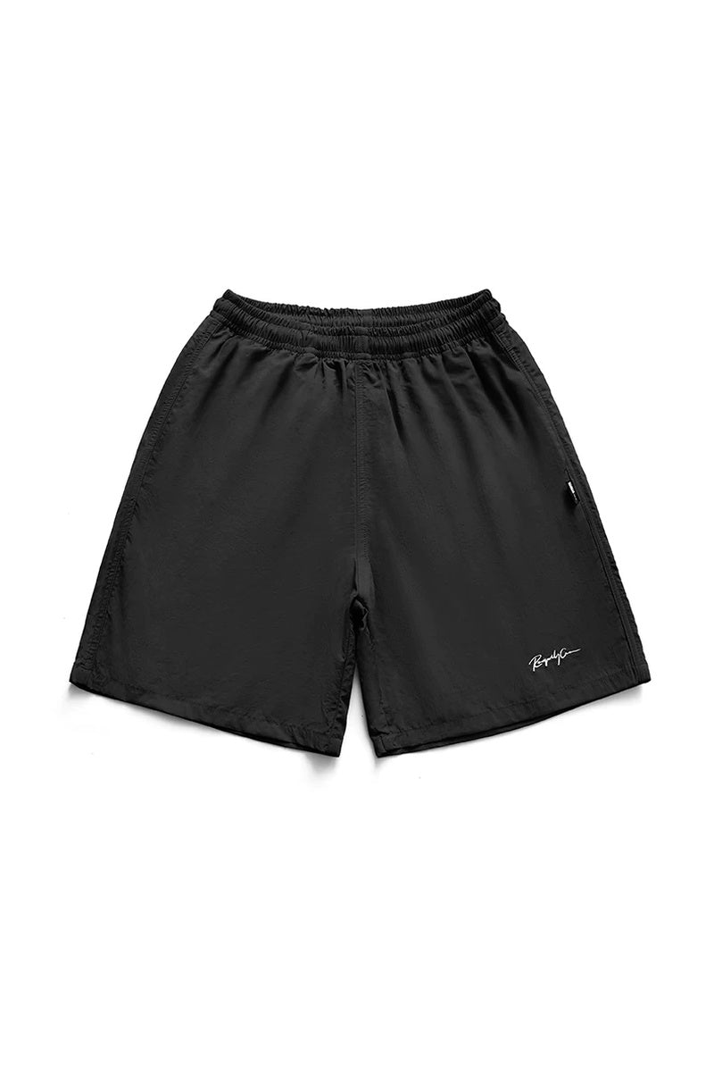 Quick-Dry Basketball Nylon Shorts — Black front