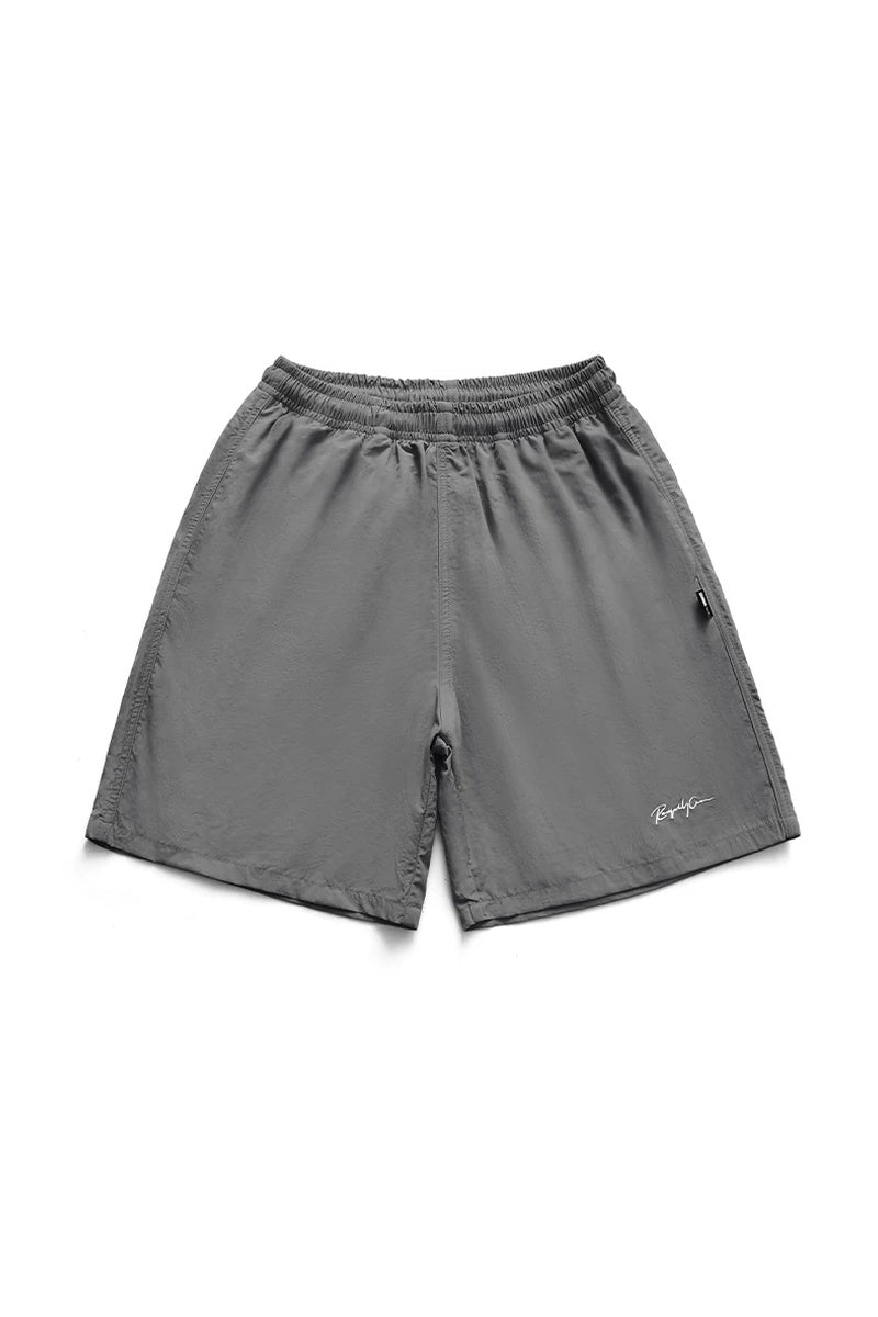 Quick-Dry Basketball Nylon Shorts — Grey front