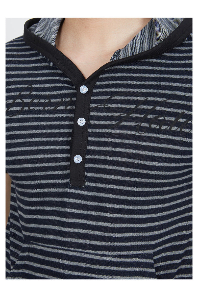 Striped Fitted Hooded Tee — gallery