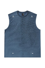 Sweat-Reactive Leopard Training Tank — Dark Blue front