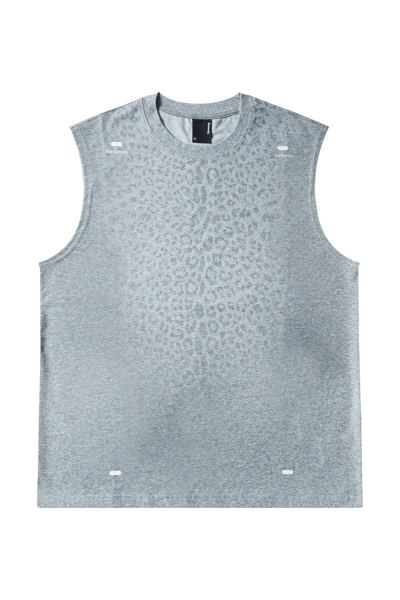 Sweat-Reactive Leopard Training Tank — Heather Grey front