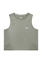Sweat-Reactive Leopard Crop Tank — Apricot front