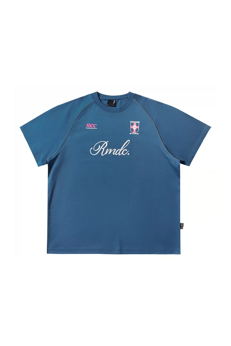 Retro Raglan Sports Jersey — Blue front