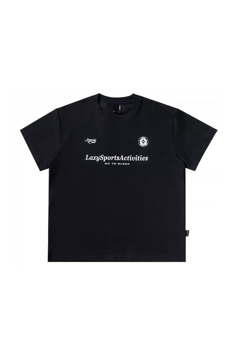 Vintage Graphic Oversized Tee — Black front