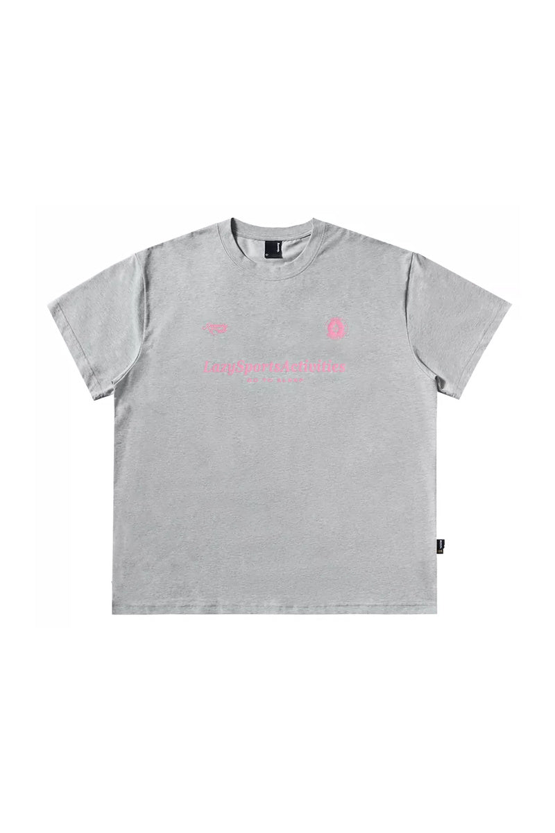 Vintage Graphic Oversized Tee — Heather Grey front