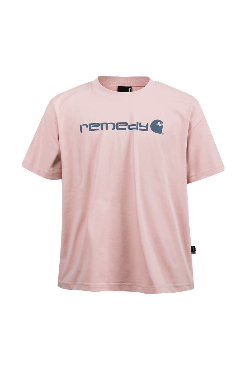 Graphic Oversized Streetwear Tee — Pink front