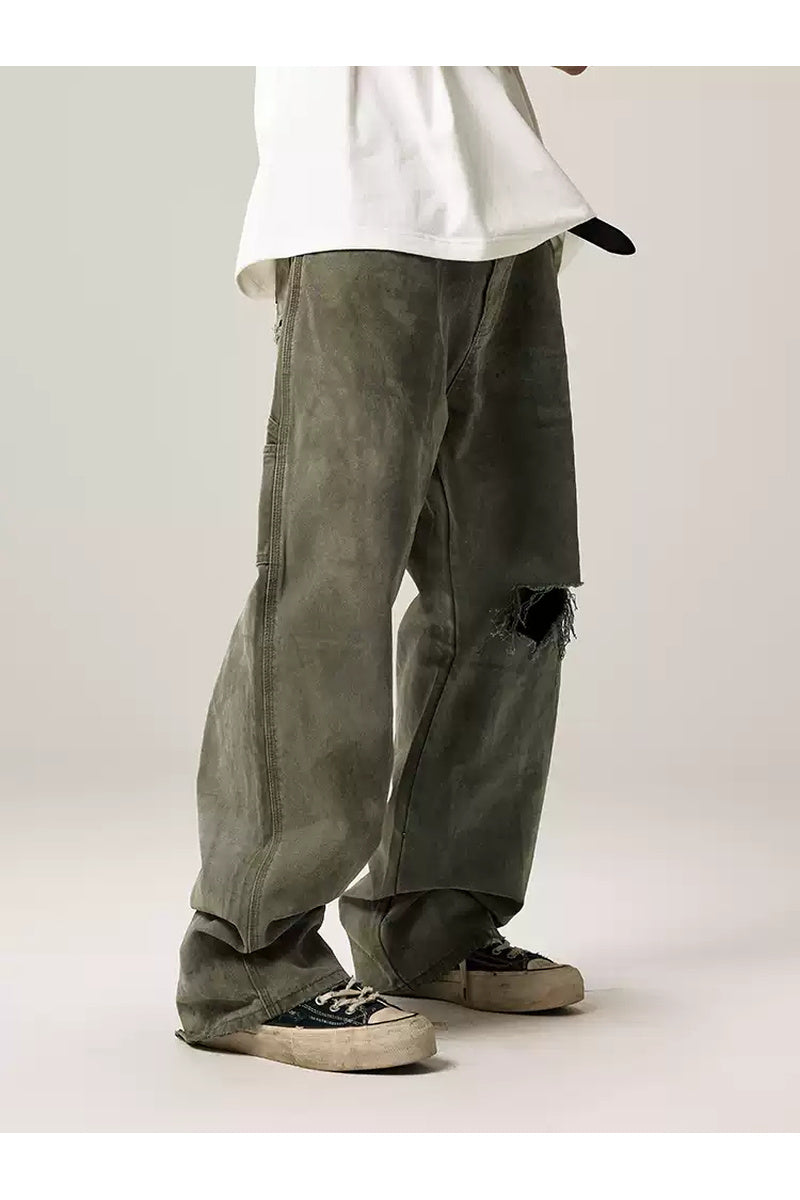 Distressed Straight Workwear Pants — cover