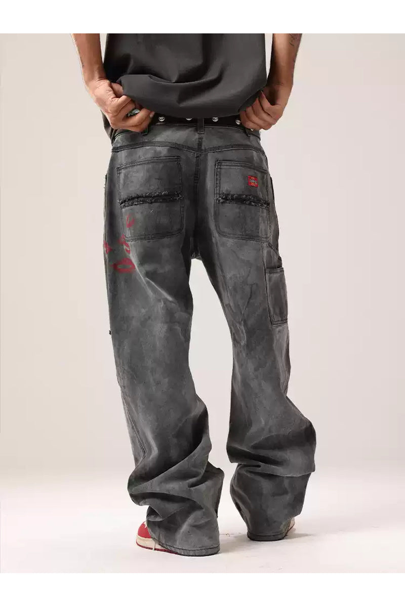 Distressed Straight Workwear Pants — gallery