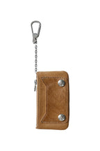 Snakeskin Pony Hair Cardholder — Khaki front