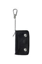 Snakeskin Pony Hair Cardholder — Black front