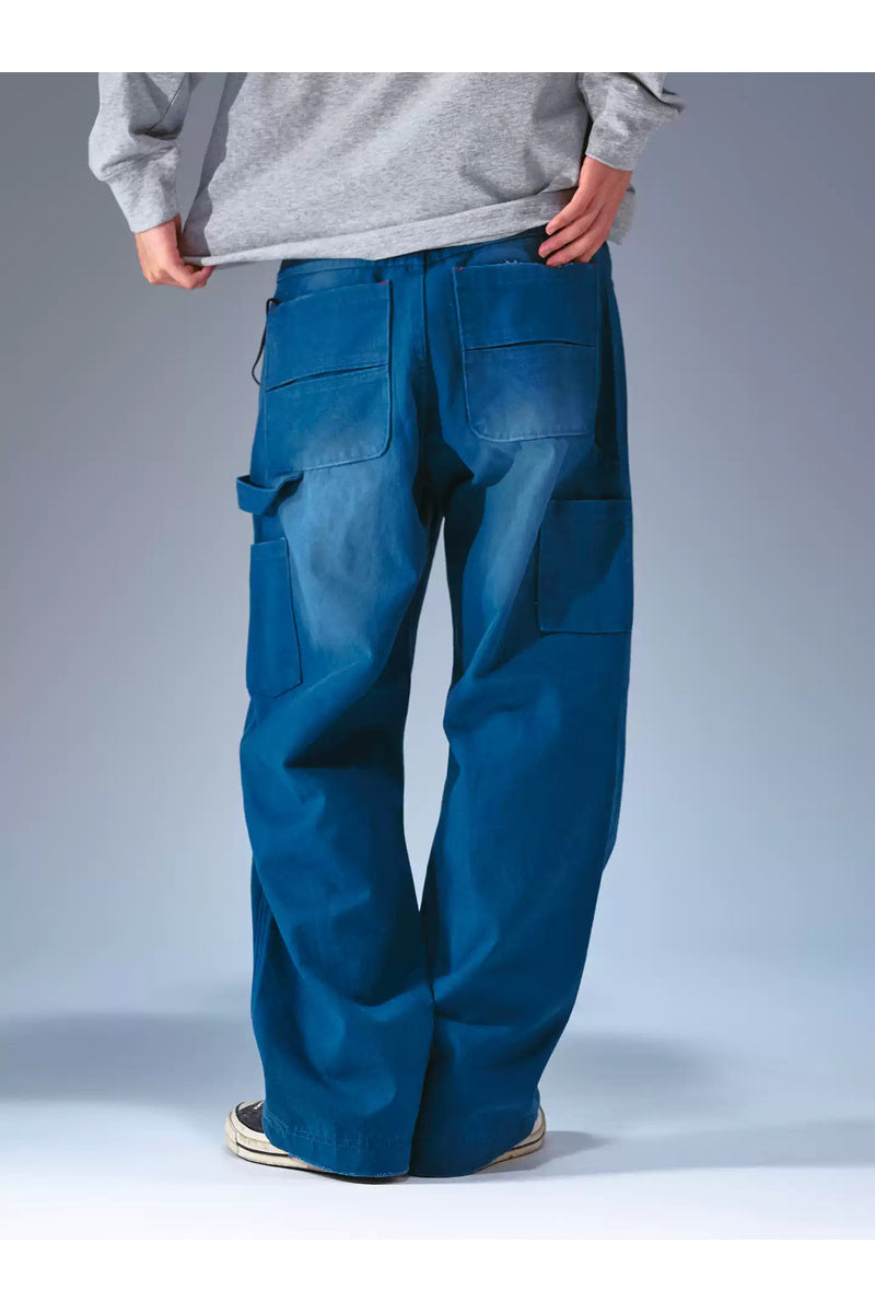Washed Wide-Leg Work Pants — gallery