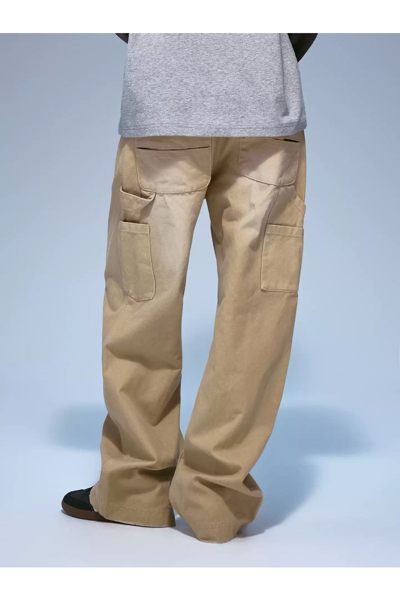 Washed Wide-Leg Work Pants — gallery