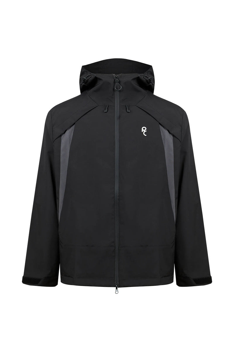 Technical Hooded Shell Jacket — Black front