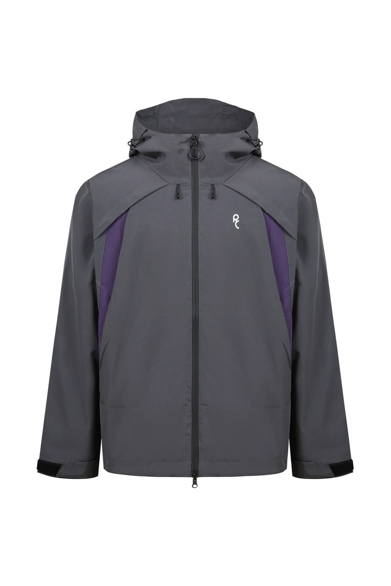 Technical Hooded Shell Jacket — Dark Grey front
