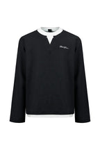 Waffle Layered Long Sleeve Tee — Black front