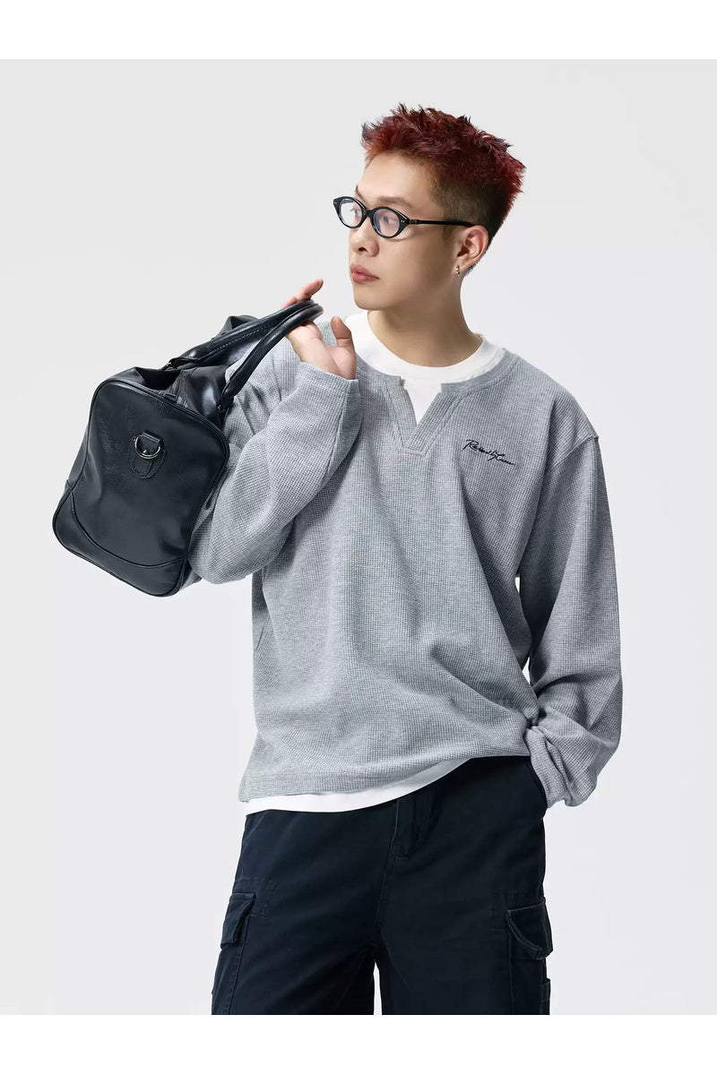 Waffle Layered Long Sleeve Tee — gallery
