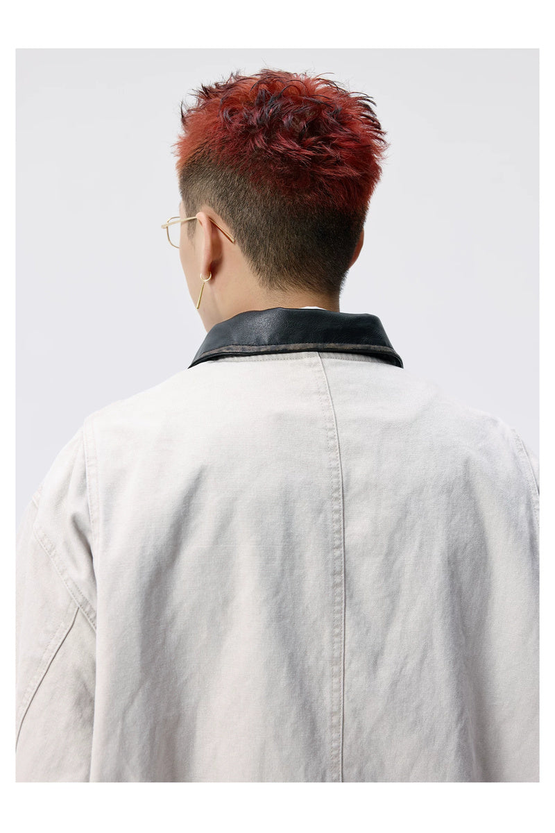 Leather Collar Workwear Jacket — gallery