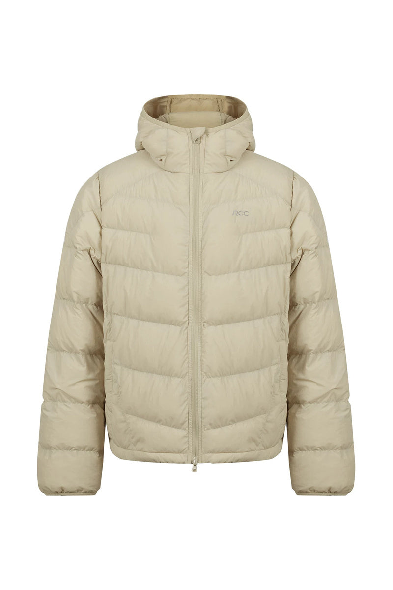 Packable Hooded Down Jacket — Apricot front