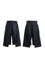 Double Layer Faux Leather Shorts