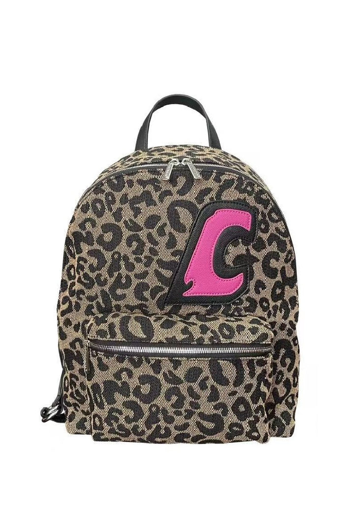 C-Logo Leopard Print Backpack