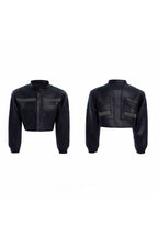 Deconstructed Patchwork Short Leather Jacket