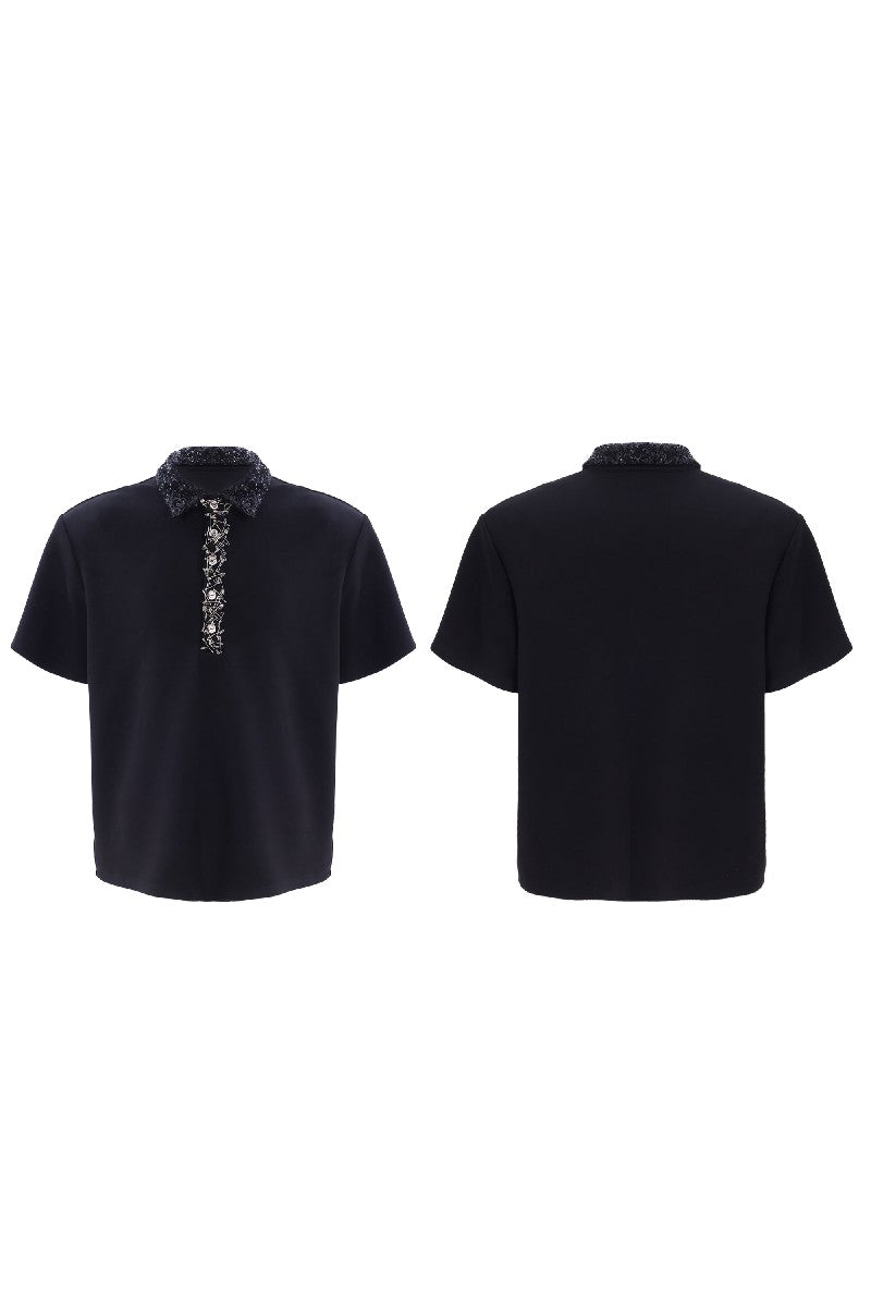 Sequin Safety Pin Polo Tee