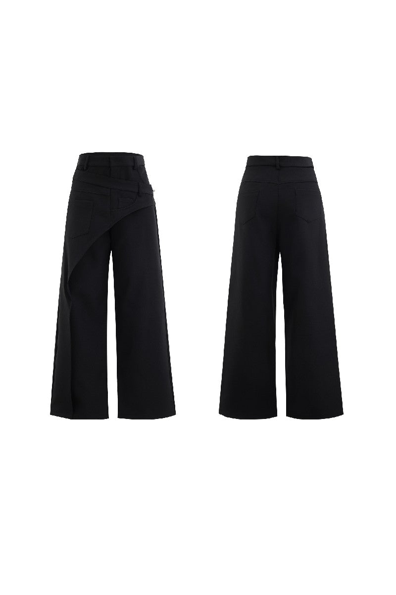 Layered Panel Straight Trousers