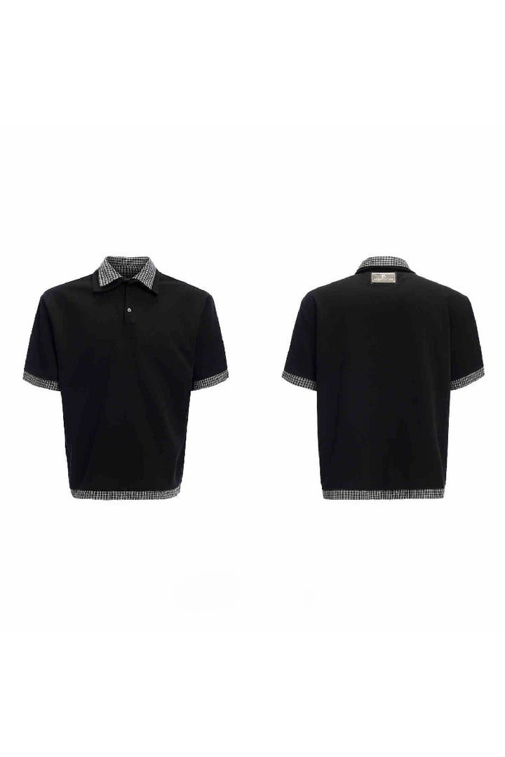Plaid Layered Polo Tee