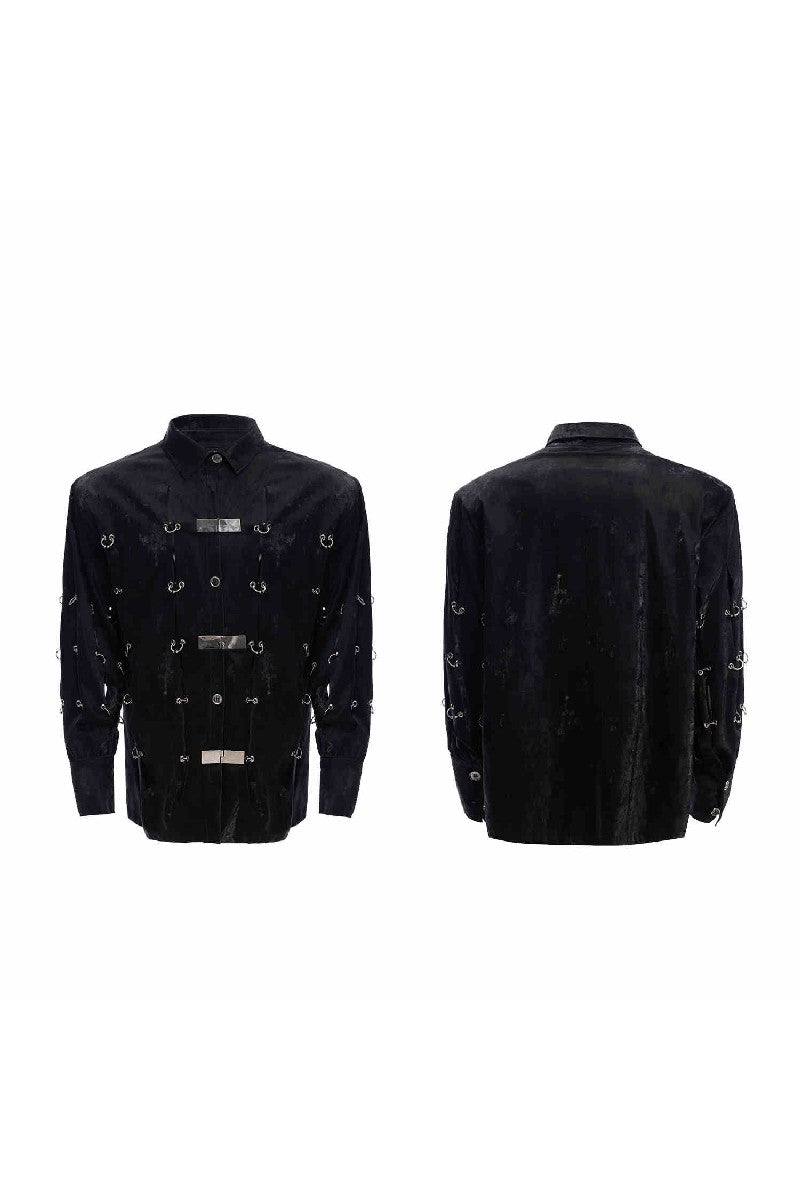 Metal Buckle PU Shirt Jacket