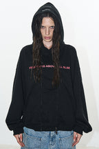 Layered Look Graphic Hoodie Jacket