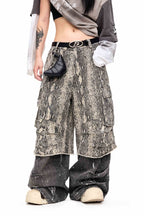Layered Paint Wash Cargo Pants