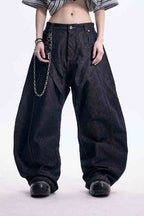 Contrast Stitch Wide Leg Jeans