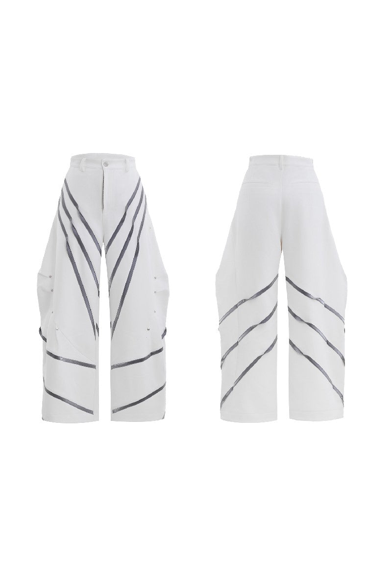 Striped Studded Blade Trousers