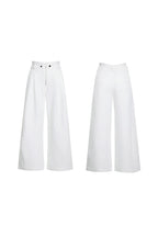 Zipper Detail Wide Leg Trousers