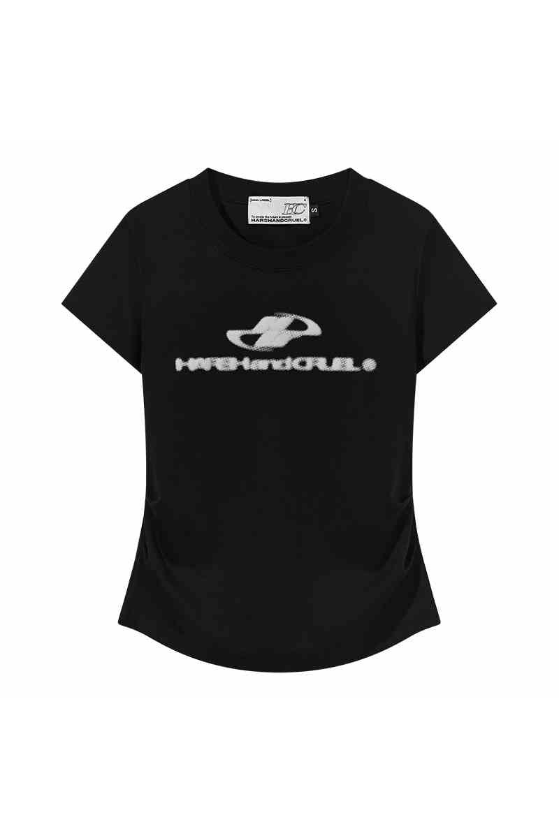 Slim Knit Logo Crop Tee