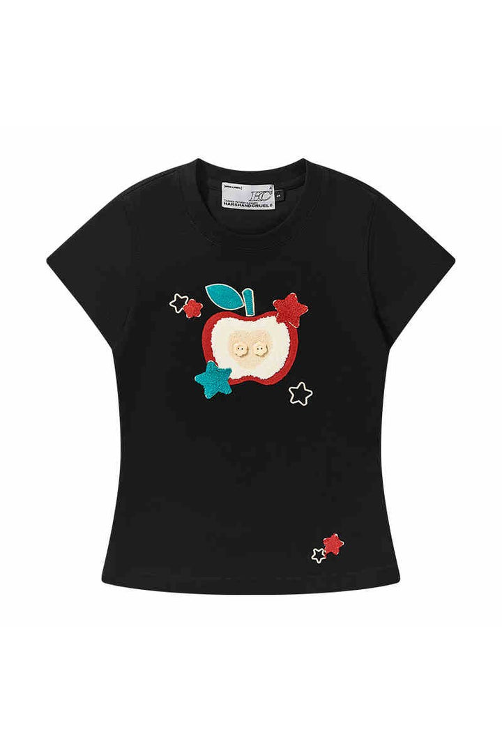 Plush Apple Embroidered Tee