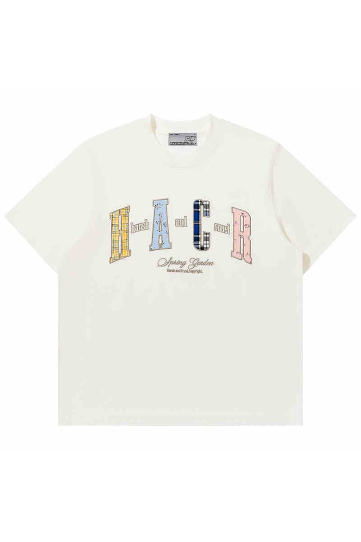 Colorblock Floral Patch Tee