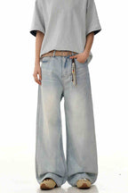 Cloud Blue Straight Jeans