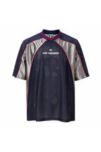 Mesh Panel Colorblock Jersey Tee