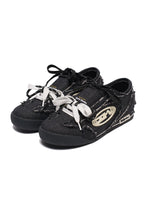 College Black Denim Trainer Sneakers