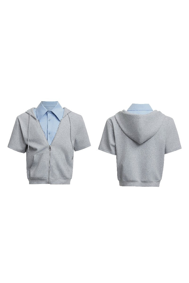 Hooded Patchwork Shirt