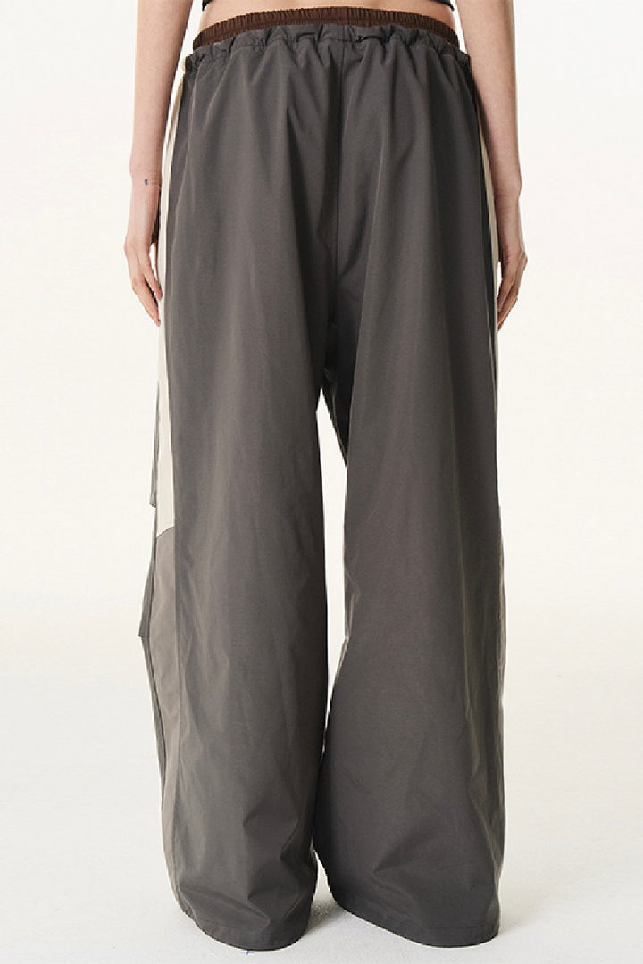 Dual Waist Contrast Pleated Pants