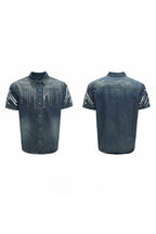 Mesh Panel Denim Shirt