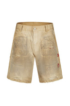 Distressed Washed Cargo Shorts